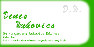 denes wukovics business card